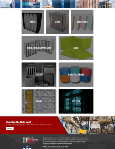 Air filtration products systems