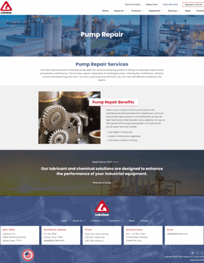 Industrial pump repair services