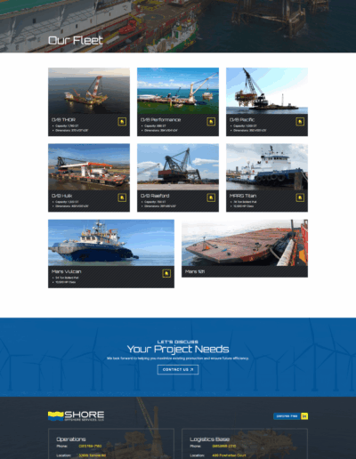 Our fleet of derrick barges shor