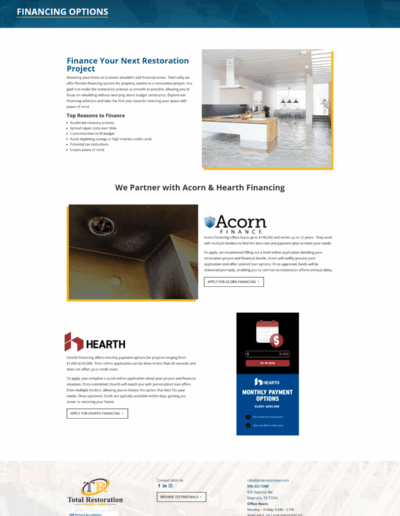 Property restoration financing o 1