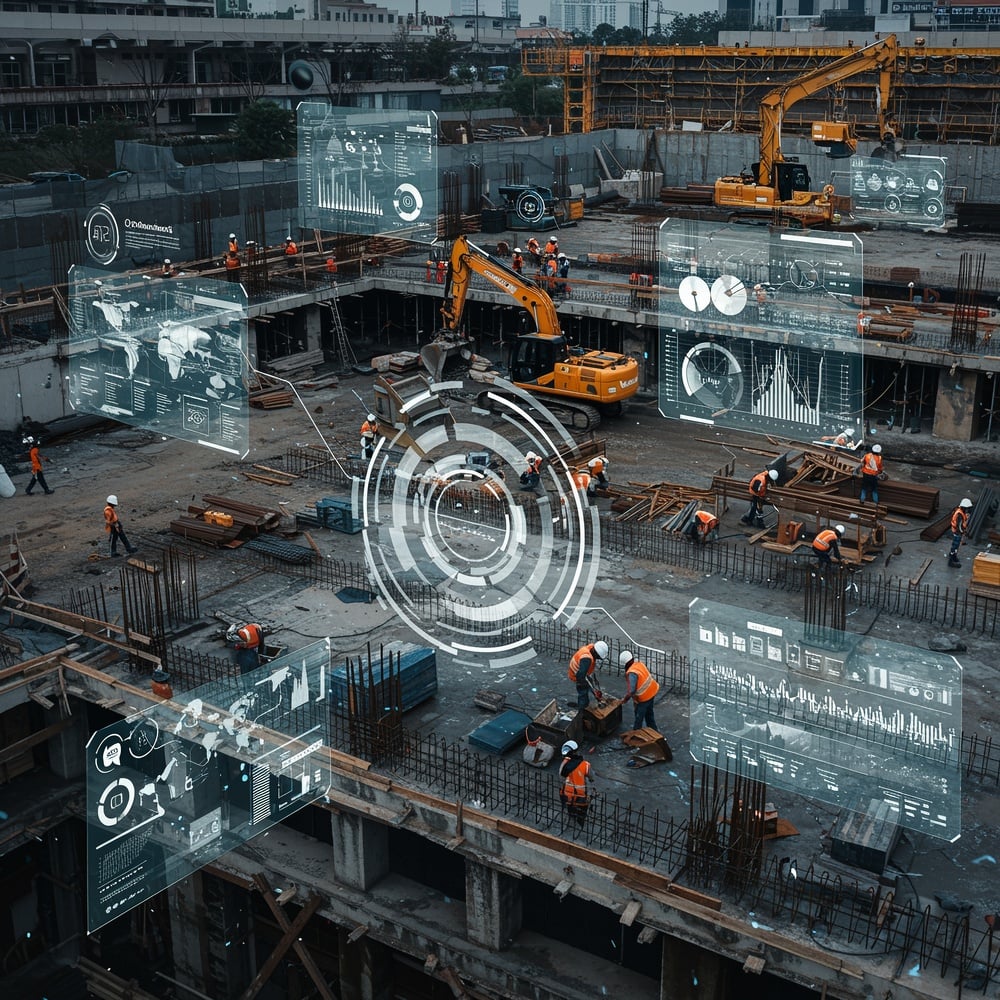 Adigitallyenhancedimageofaconstructionsitewithaugmented