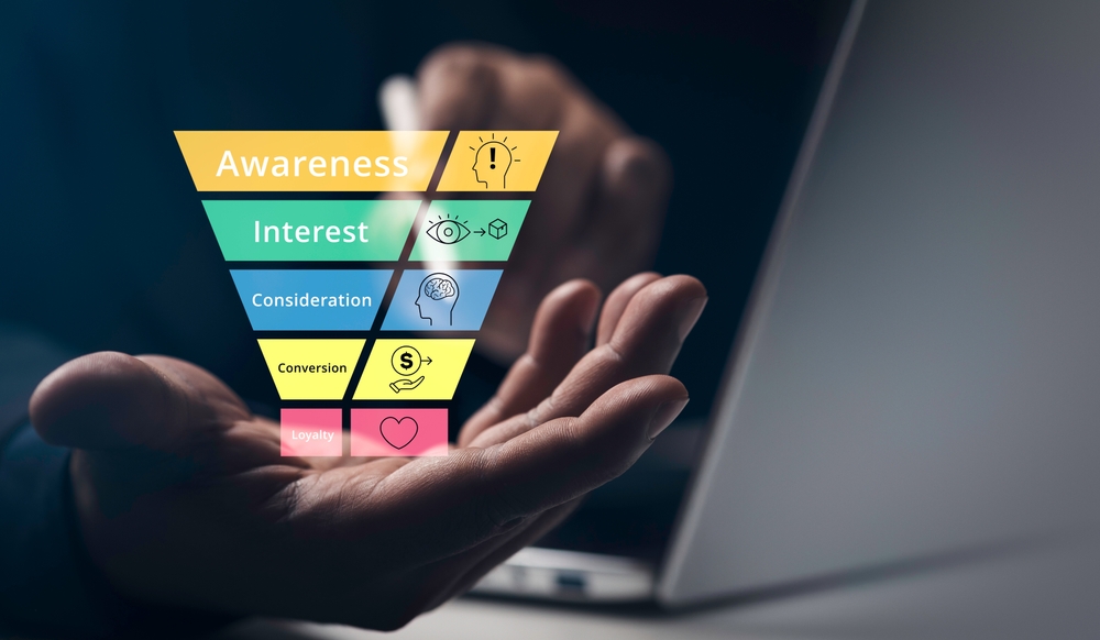 Funnelmarketingstrategybusinessmanholdingdiagramaudiencesegmentationbusinessconcept | construction spike Funnelmarketingstrategybusinessmanholdingdiagramaudiencesegmentationbusinessconcept