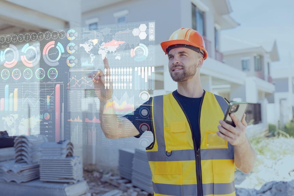 Engineerbuilderworkerusingadvancetechnologydigitalholograminfographicstouch | construction spike Engineerbuilderworkerusingadvancetechnologydigitalholograminfographicstouch
